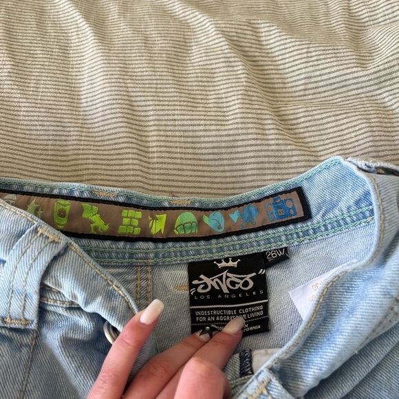 JNCO Vibrant Blue Denim Jeans with Stylish Branding - Picture 2 of 5